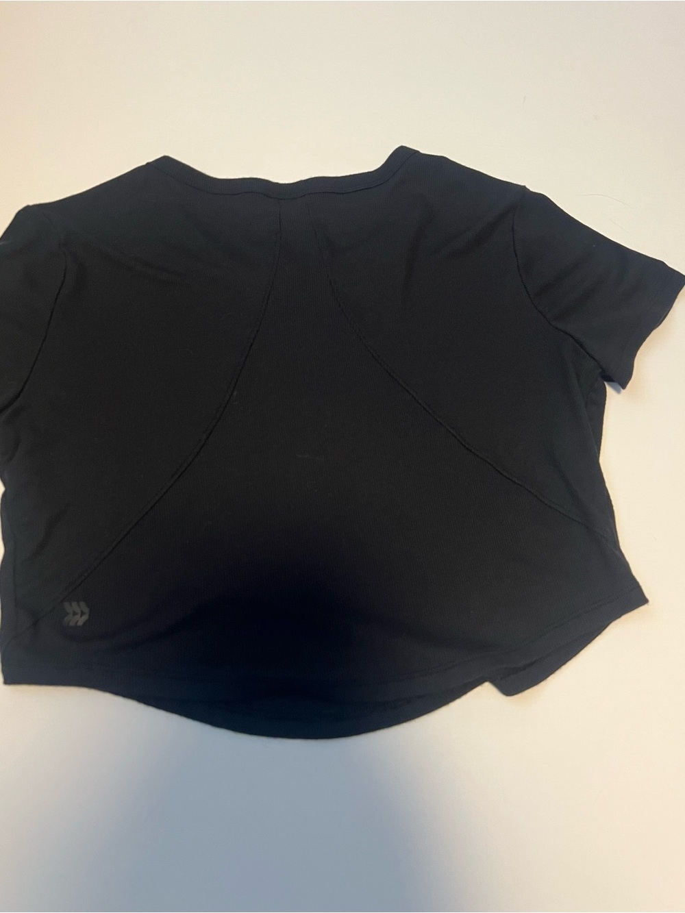 all in motion Black Short Sleeve Cropped Active Top